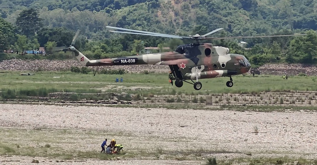 नेपाली सेनाद्वारा बागमती ड्याममा मनसुनजन्य विपद् प्रतिकार्य अभ्यास